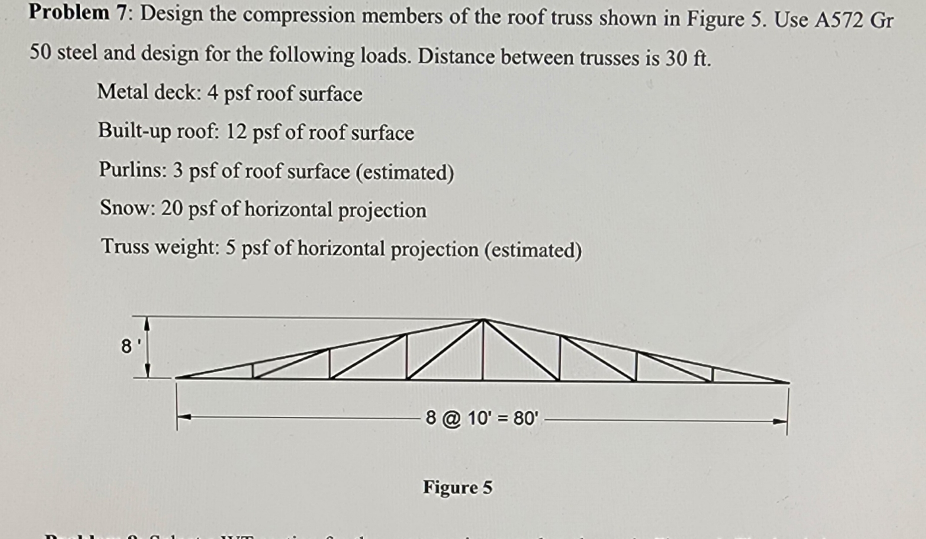 Problem 7 : Design the compression members of the
