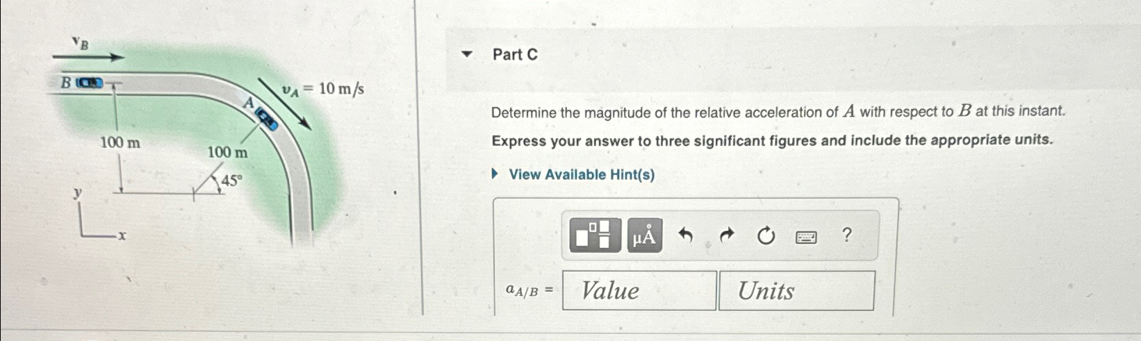 At the instant shown in ( Figure 1 ) , the car at