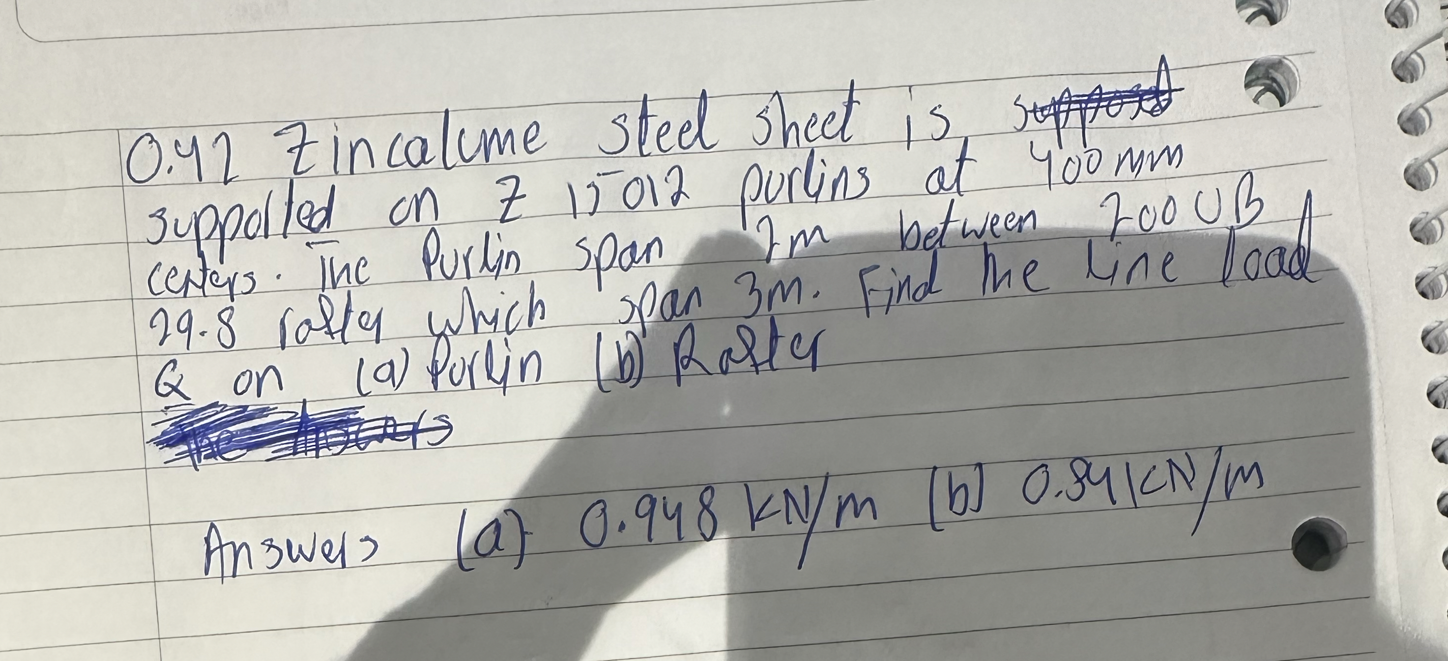 0 . 4 2 Zincalume sted Sheet is suppolted on Z 1