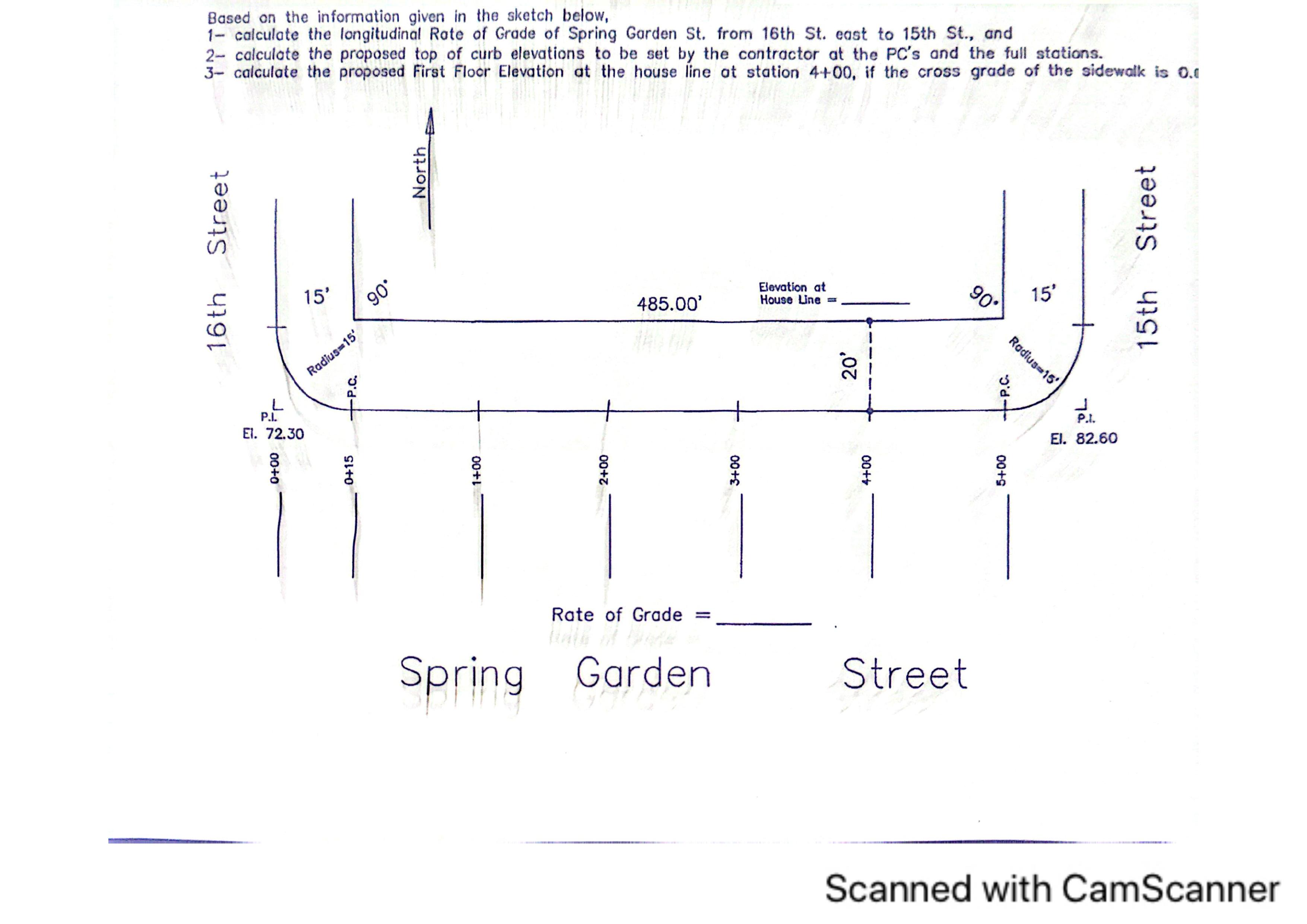 Based on the information given in the sketch