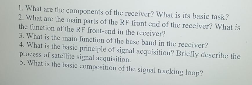 What are the components of the receiver? What is