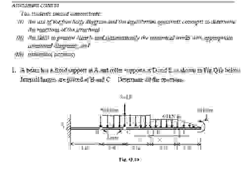 determine the reactions for the structure shown