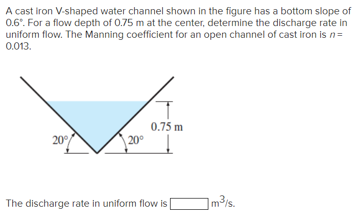 A cast iron V - shaped water channel shown in the