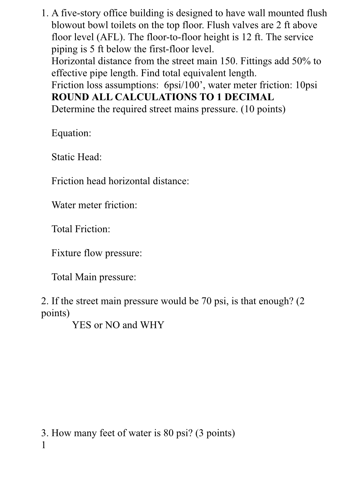 A five - story office building is designed to