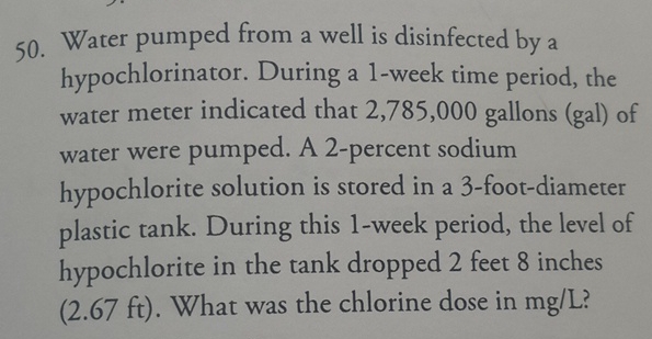 Water pumped from a well is disinfected by a