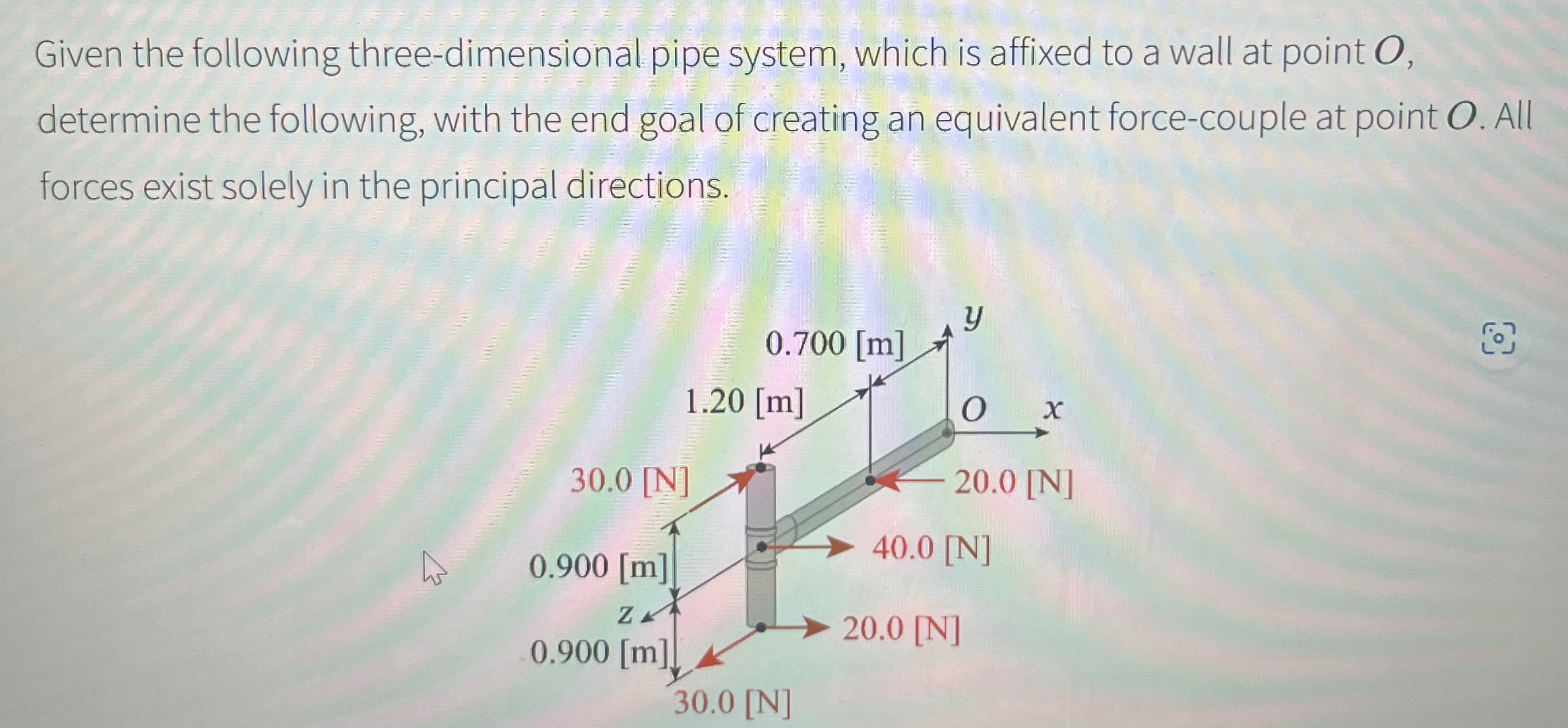 Given the following three - dimensional pipe