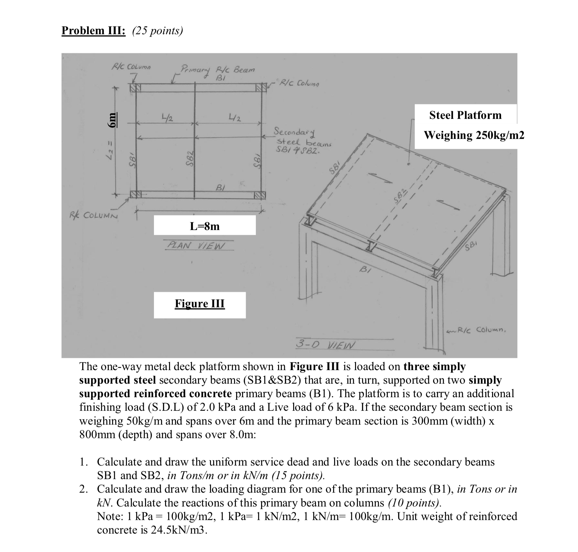 Problem III: ( 2 5 points ) The one - way metal