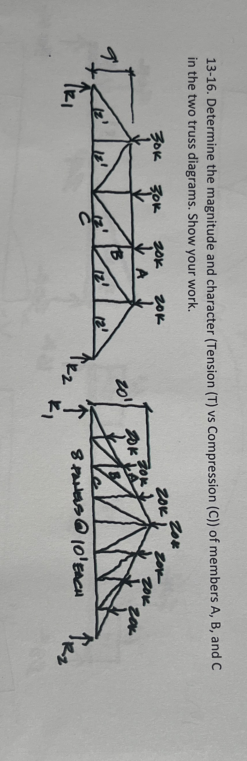 1 3 - 1 6 . Determine the magnitude and character