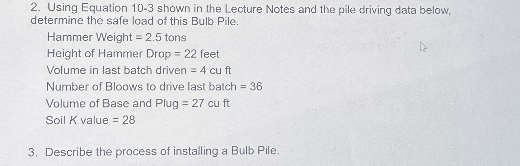 Using Equation 1 0 - 3 shown in the Lecture Notes