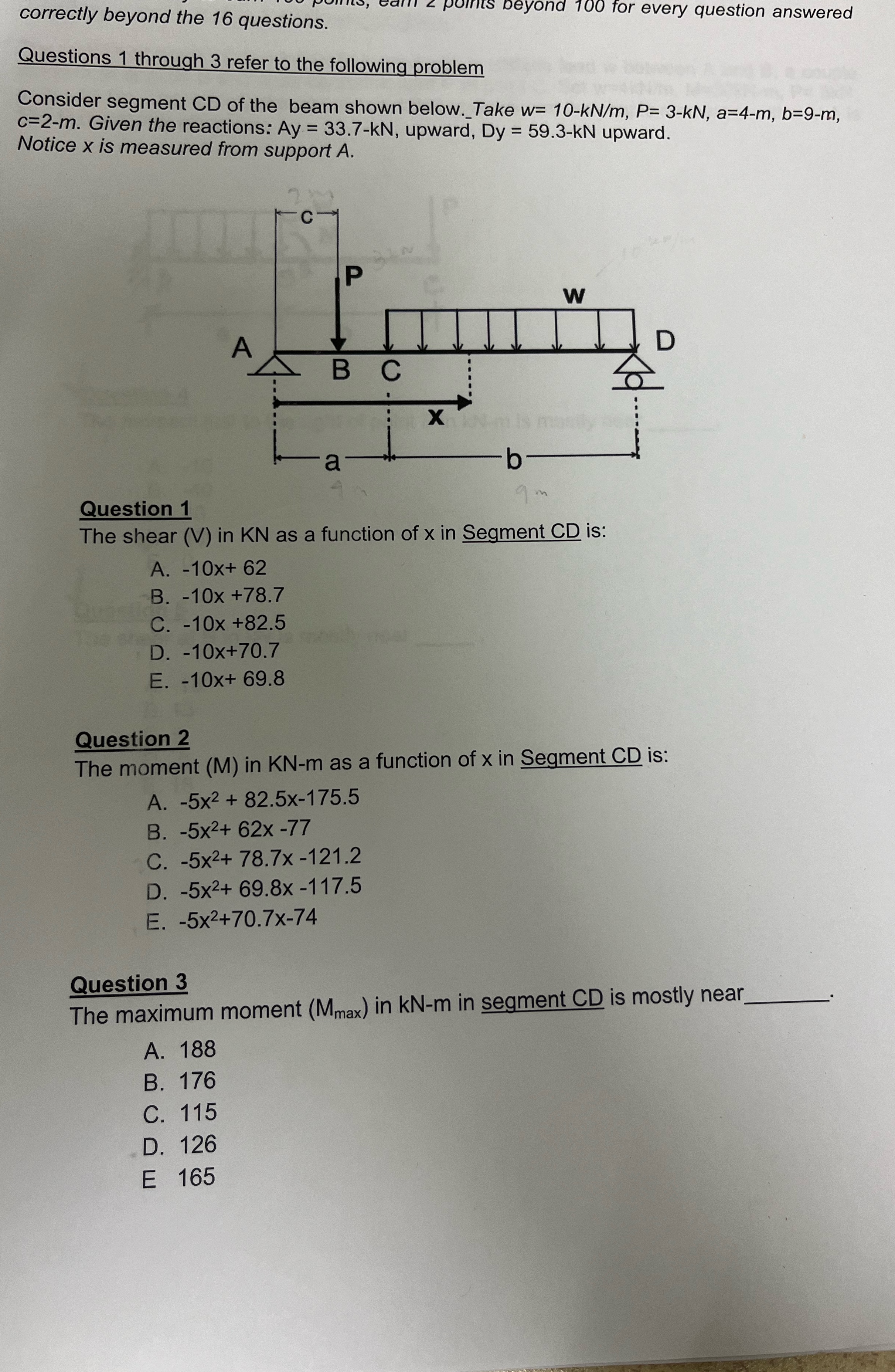 correctly beyond the 1 6 questions. Questions 1