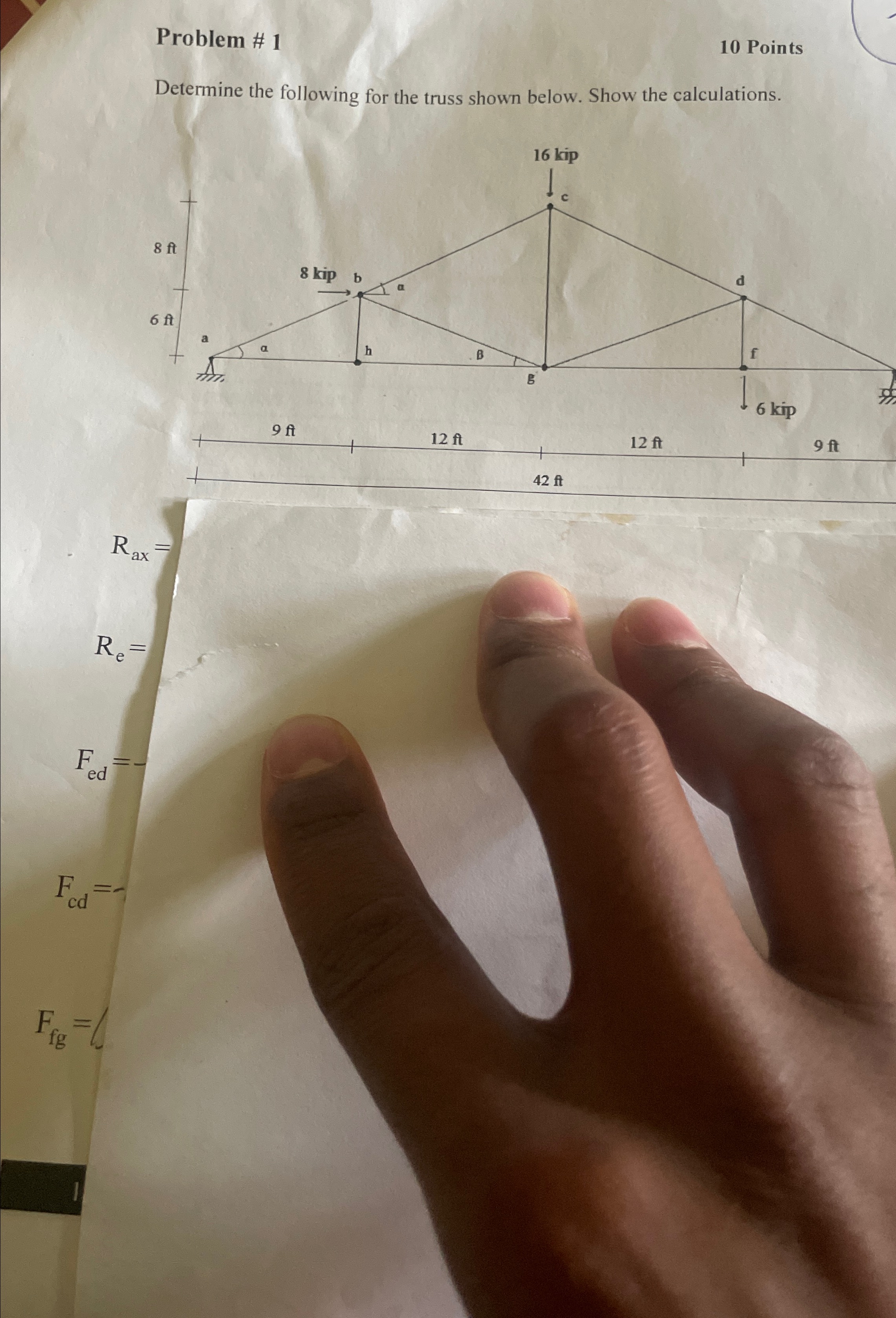 Problem # 1 1 0 Points Determine the following