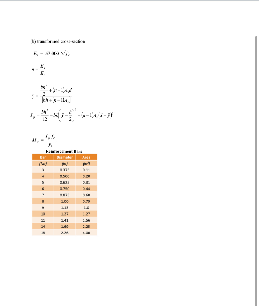 Calculate the cracking moment for the beam cross