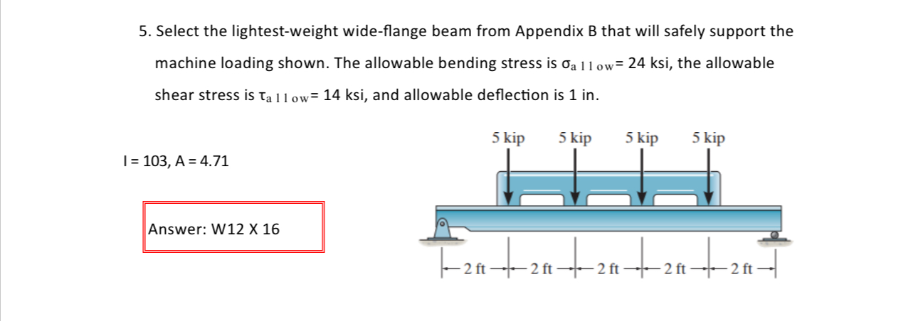 Select the lightest - weight wide - flange beam