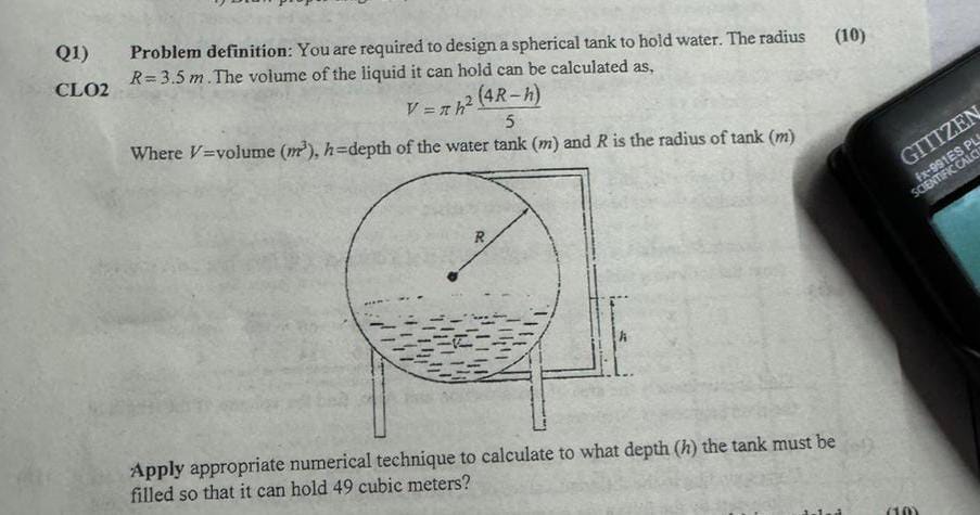 Q 1 ) Problem definition: You are required to