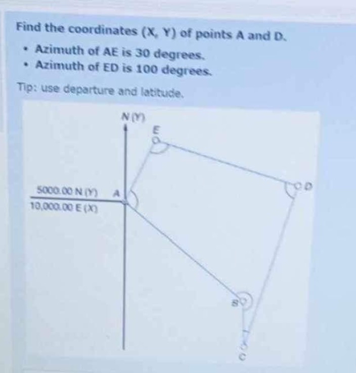 Find the coordinates ) of points A and D .