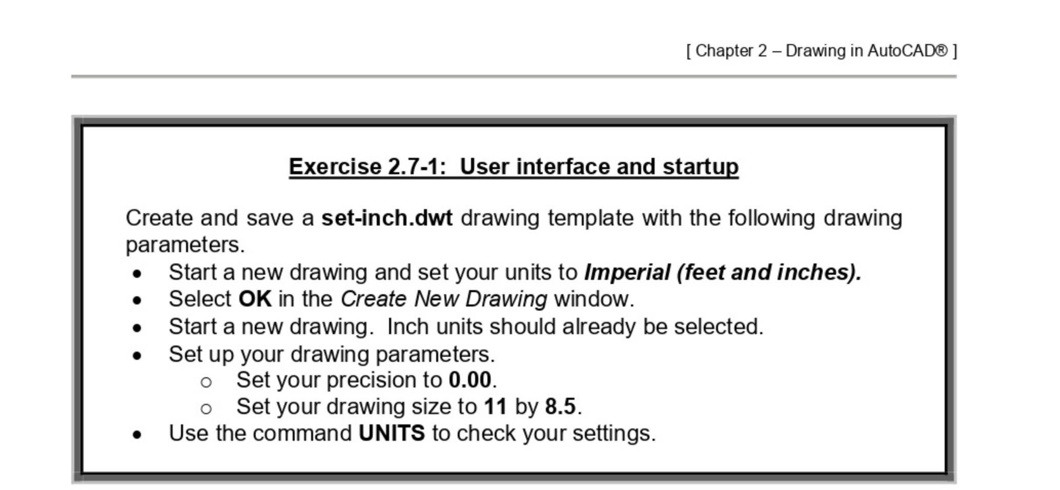 [ Chapter 2 - Drawing in AutoCAD ] Exercise 2 . 7