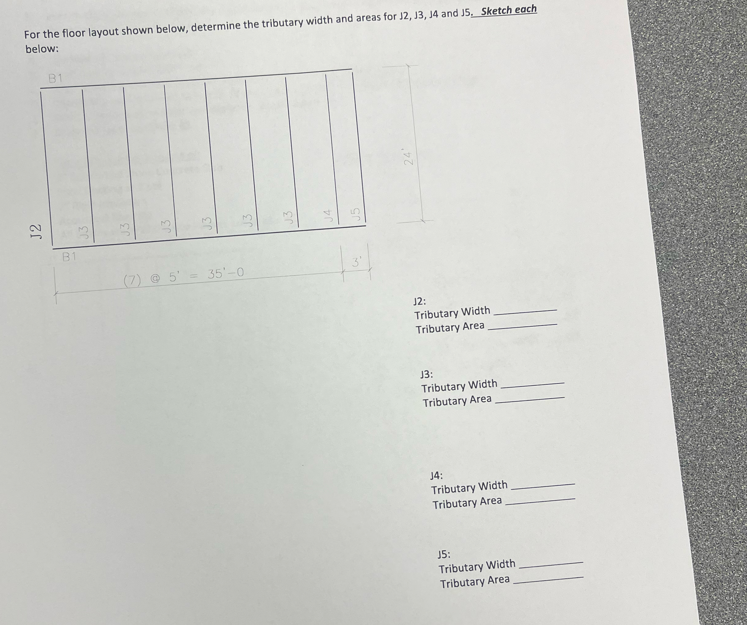 For the floor layout shown below, determine the