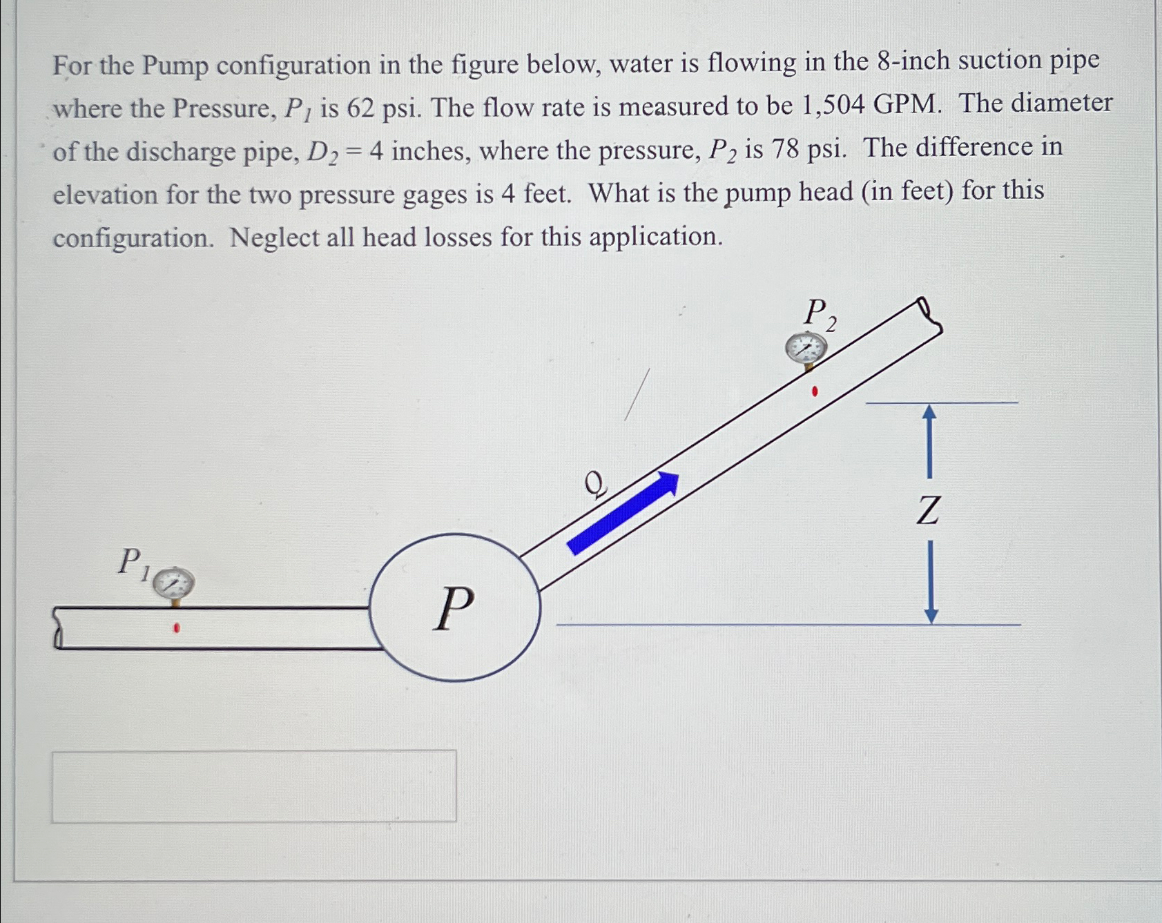For the Pump configuration in the figure below,