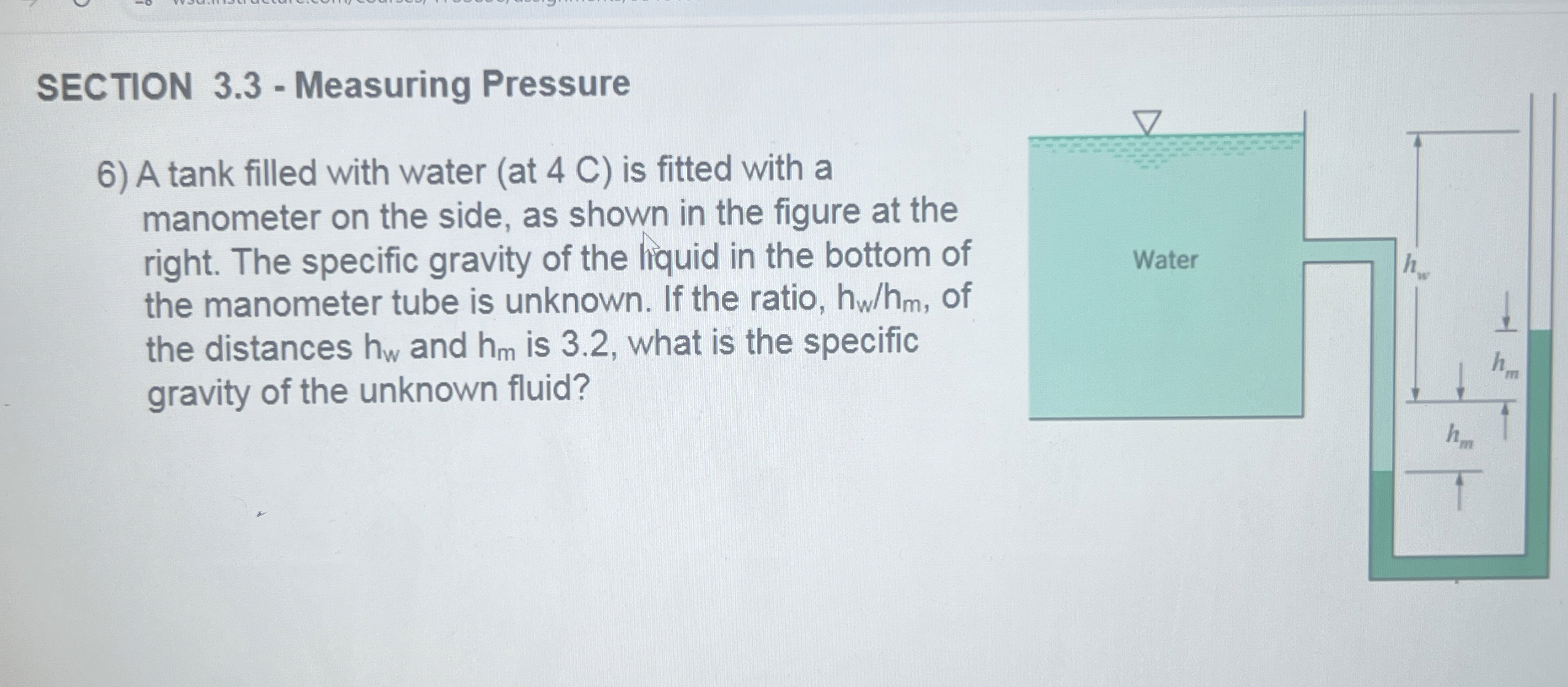 SECTION 3 . 3 - Measuring Pressure A tank filled
