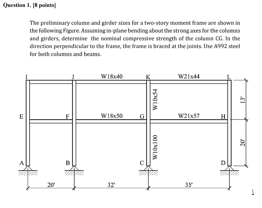 Question 1 . [ 8 points ] The preliminary column