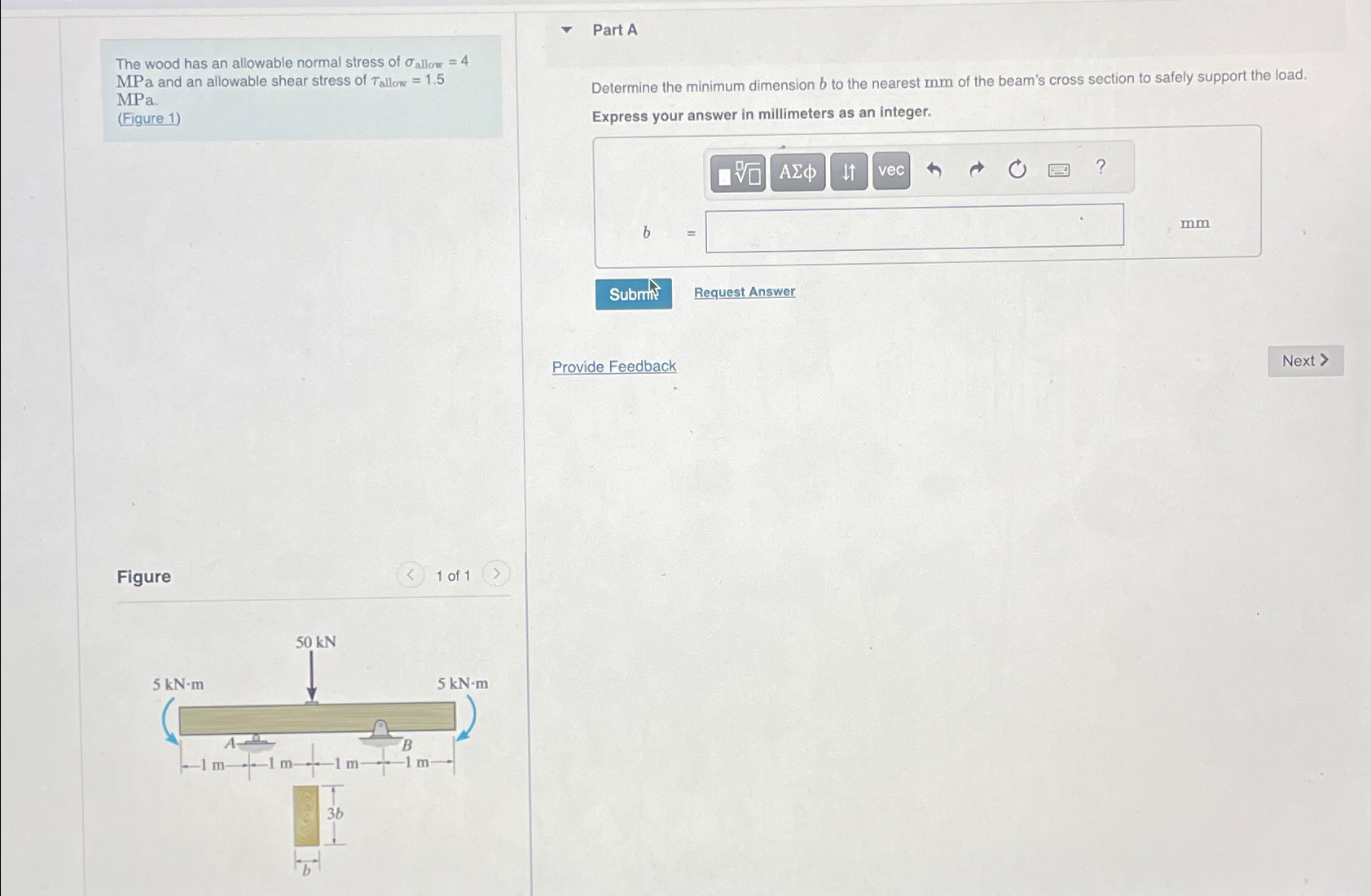 The wood has an allowable normal stress of a l l