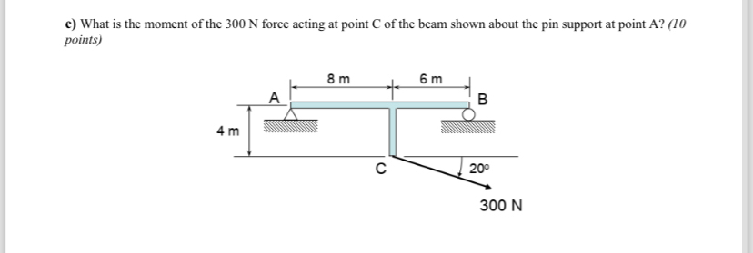 c ) What is the moment of the 3 0 0 N force