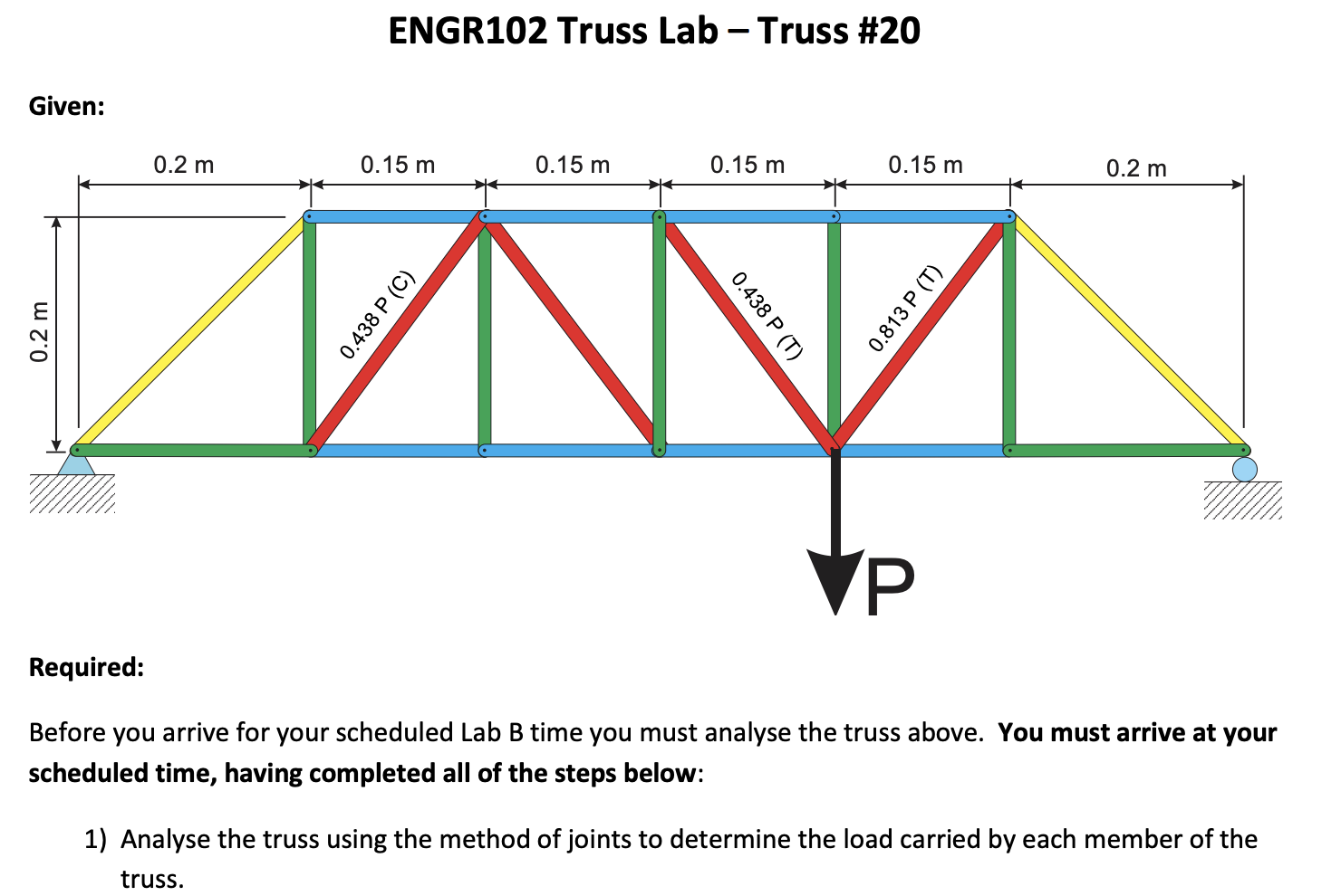 ENGR 1 0 2 Truss Lab - Truss # 2 0 Required: