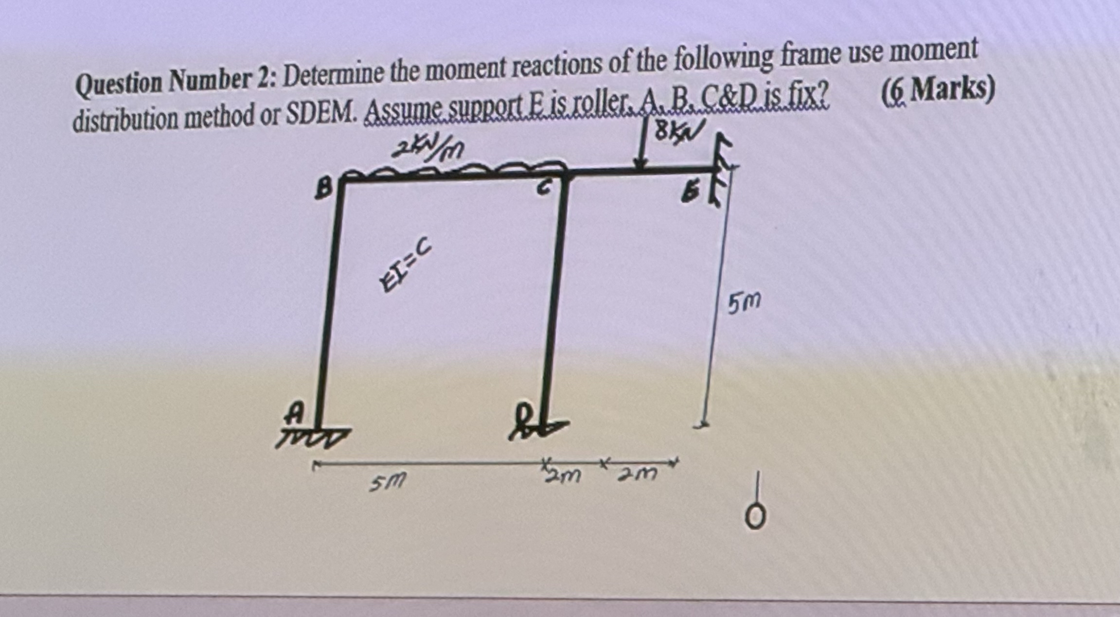 Question Number 2 : Determine the moment