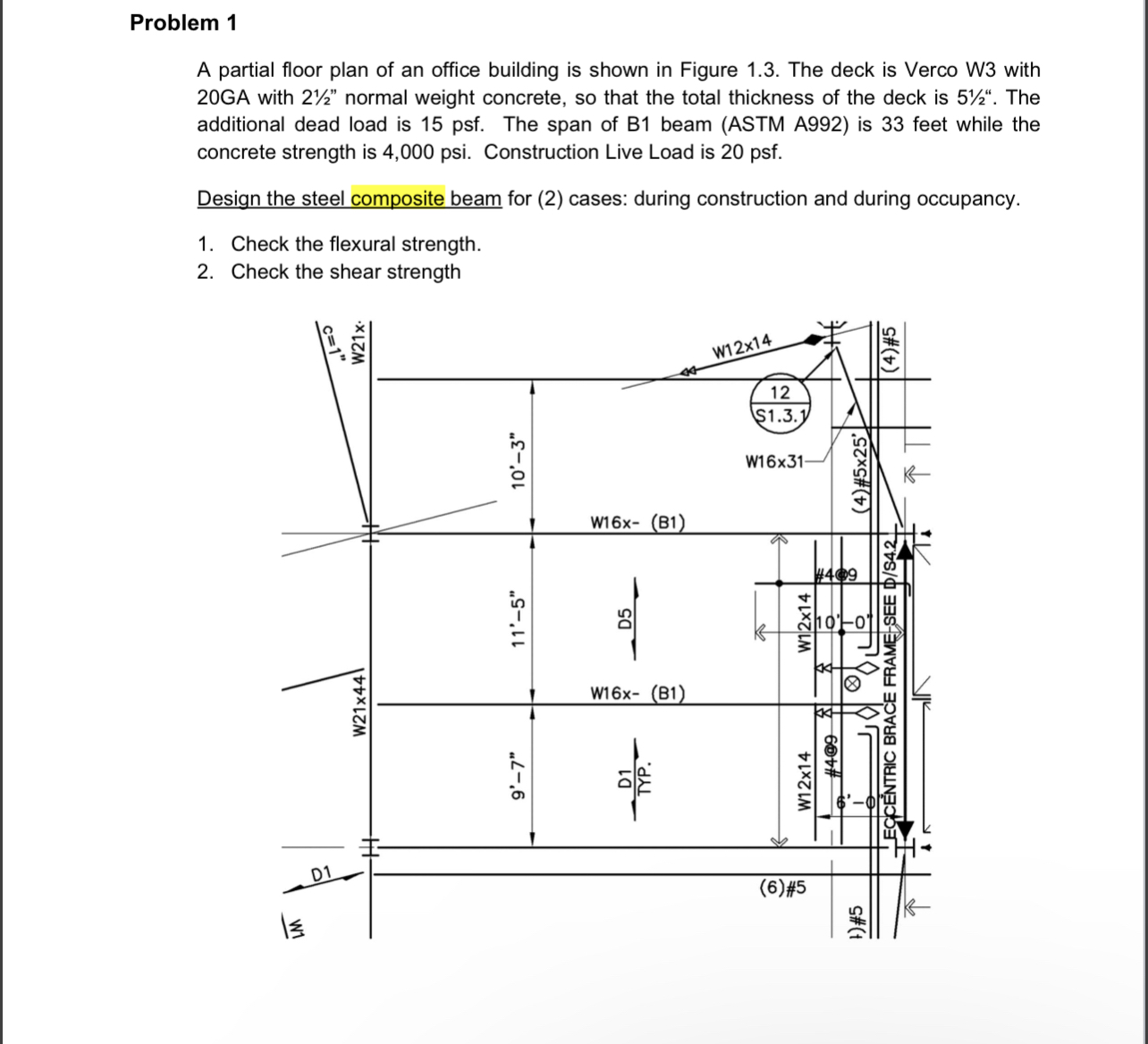 Problem 1 A partial floor plan of an office