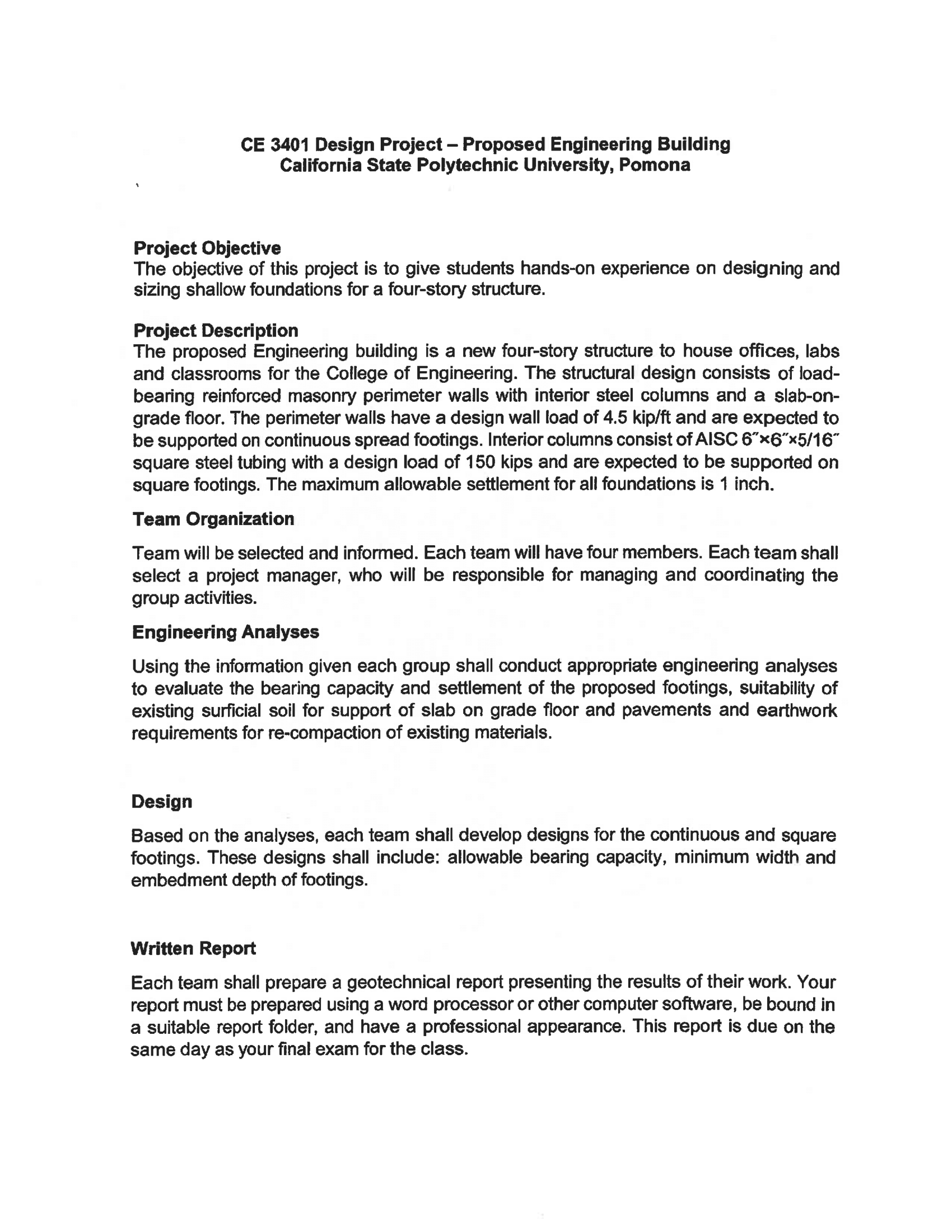 CE 3 4 0 1 Design Project - Proposed Engineering