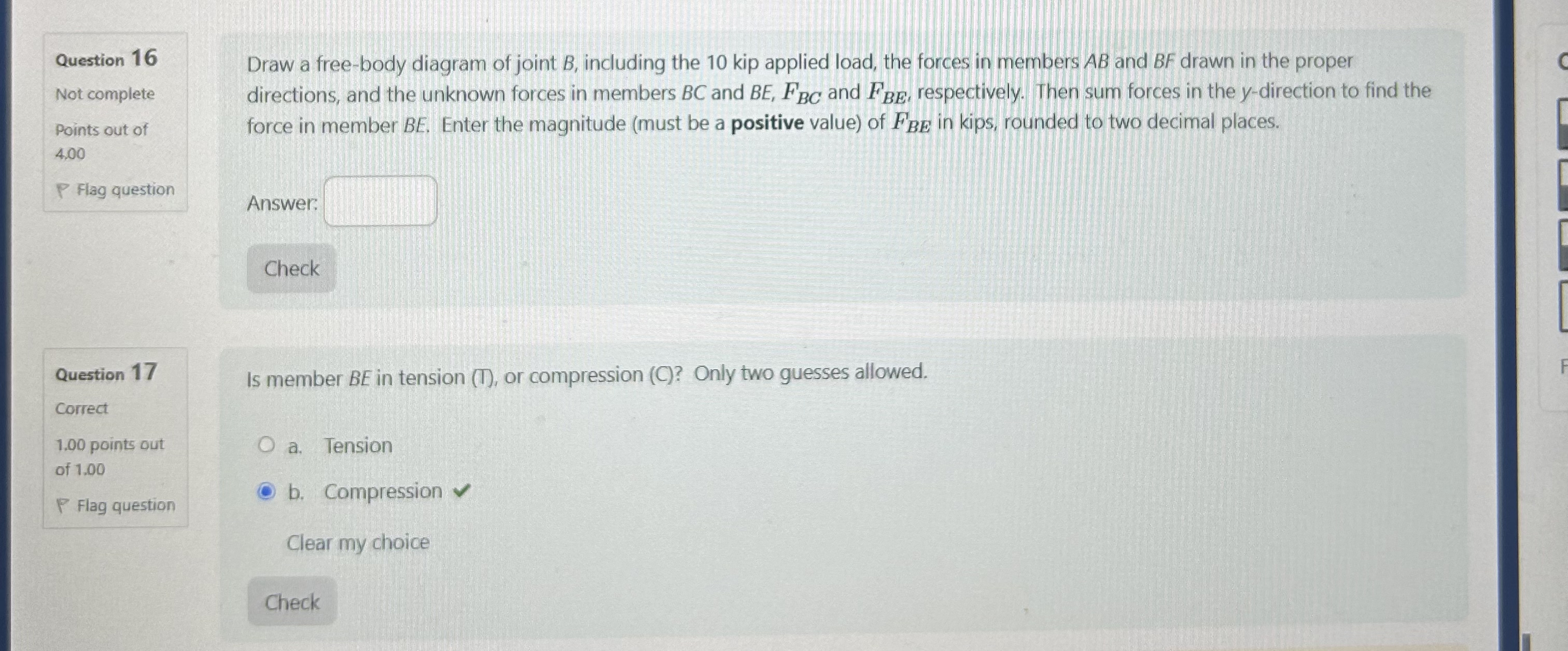 The truss shown below carries several loads,