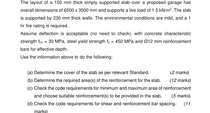 The layout of a 1 5 0 m m thick simply supported