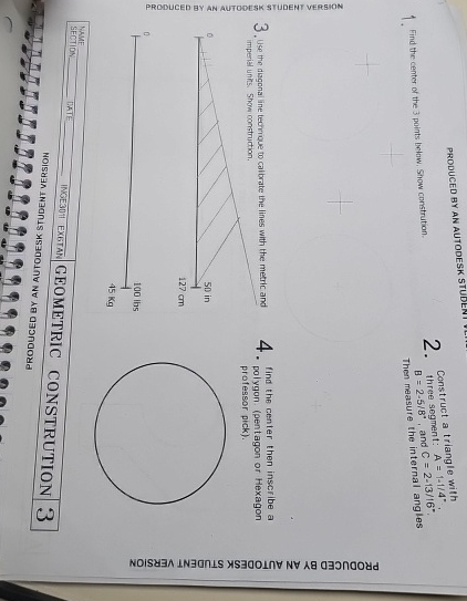 PRODUCED BY AN AUTODESK STUDENI Find the center