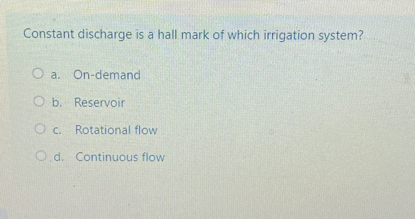 Constant discharge is a hall mark of which