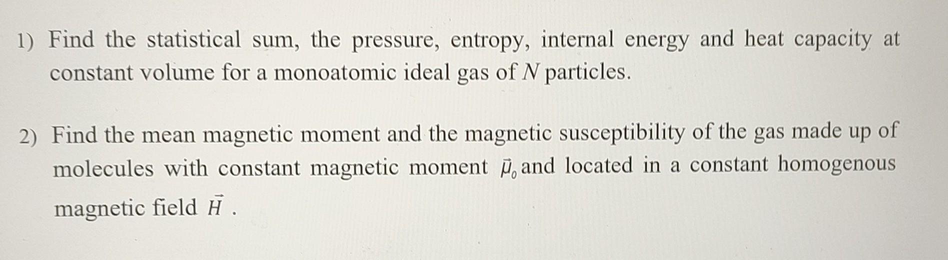 Find the mean magnetic moment and the magnetic