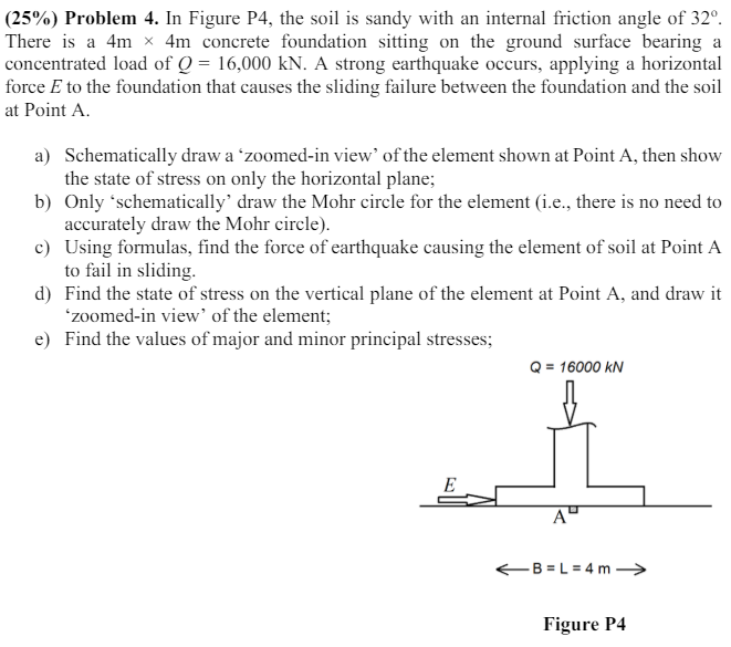 ( 2 5 % ) Problem 4 . In Figure P 4 , the soil is