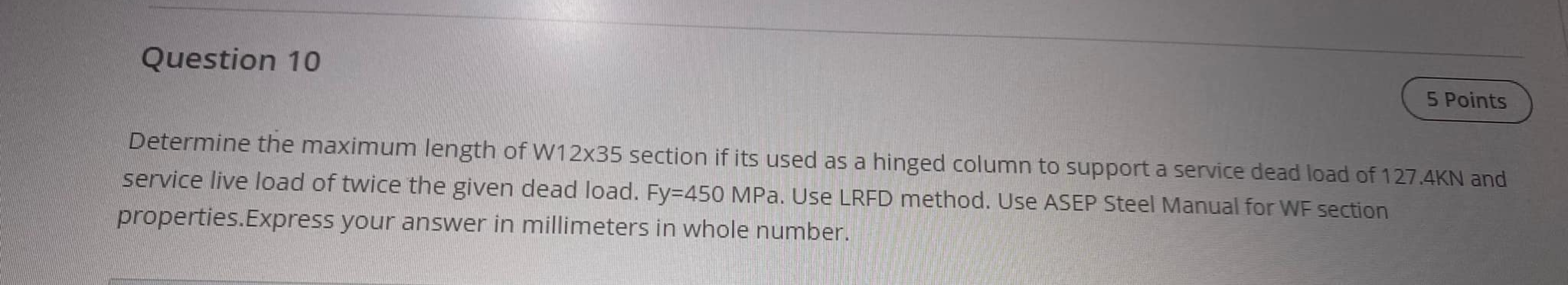 Determine the maximum length of W 1 2 \ times 3 5
