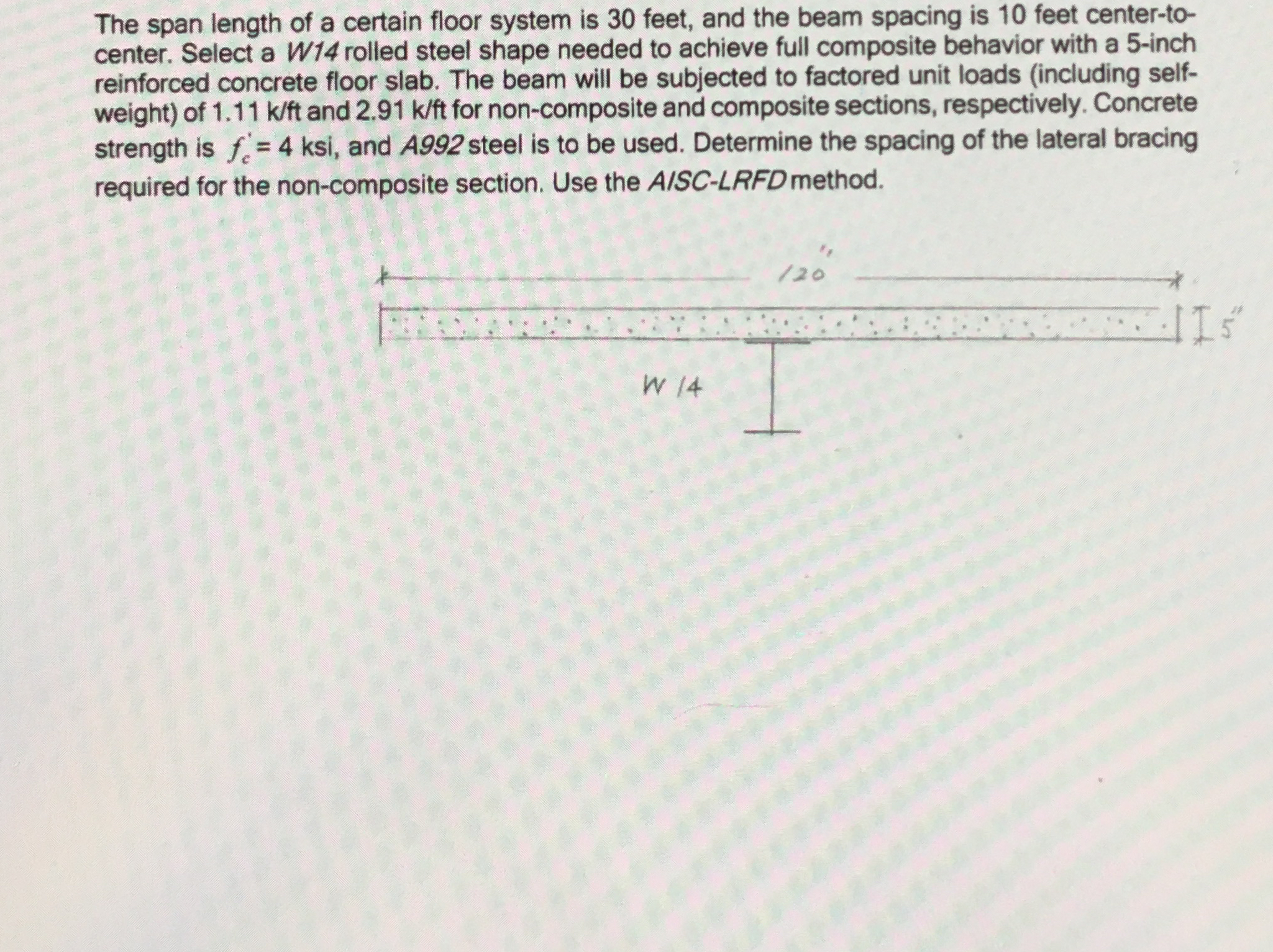 The span length of a certain floor system is 3 0