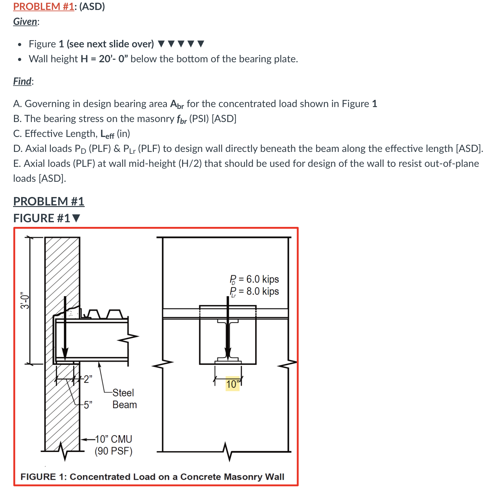 PROBLEM # 1 : ( ASD ) Given: Figure 1 ( see next