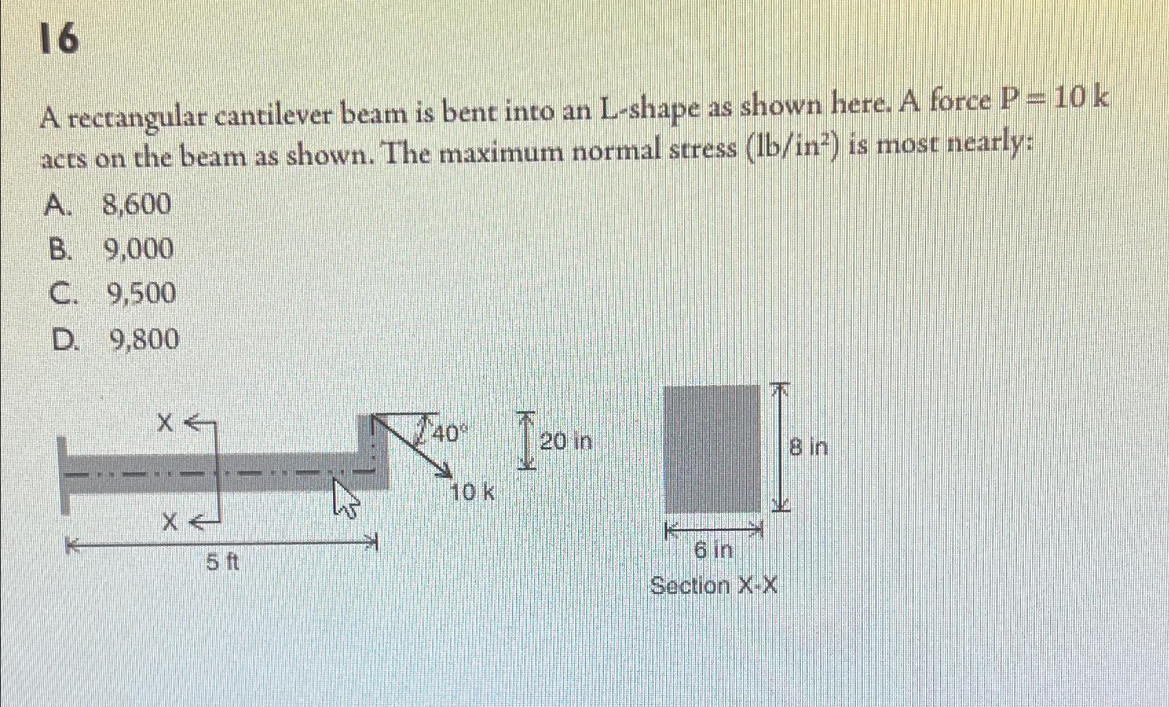 1 6 A rectangular cantilever beam is bent into an