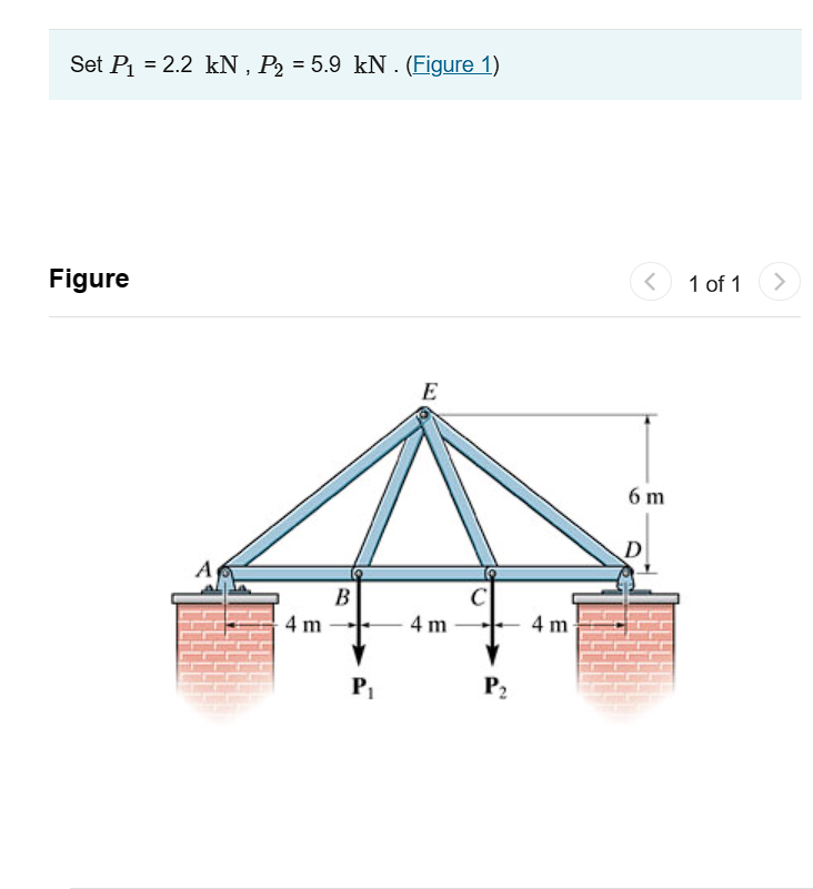 Set P 1 = 2 . 2 k N , P 2 = 5 . 9 k N determine