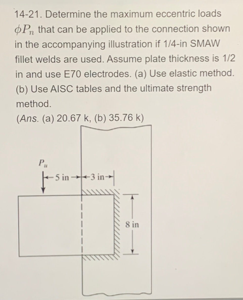 1 4 - 2 1 . Determine the maximum eccentric loads