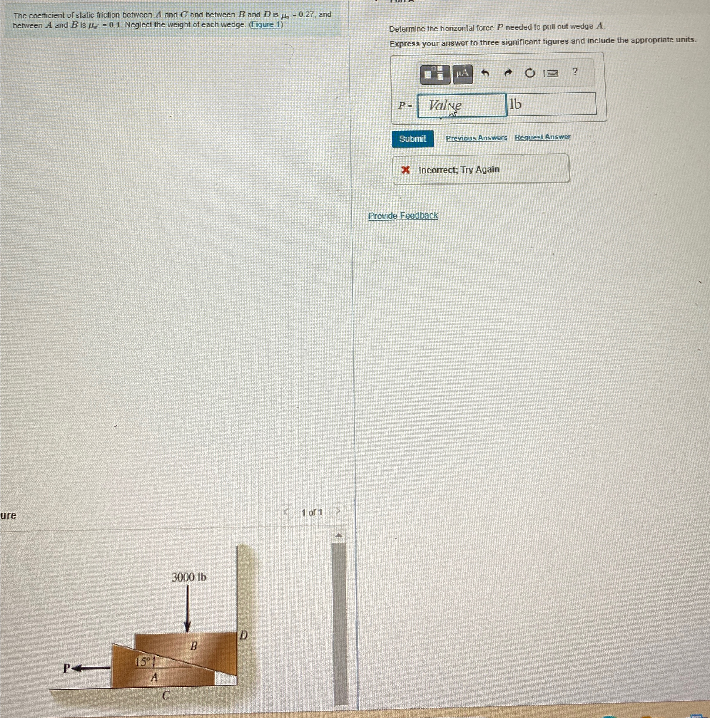The coefficient of static friction between A and
