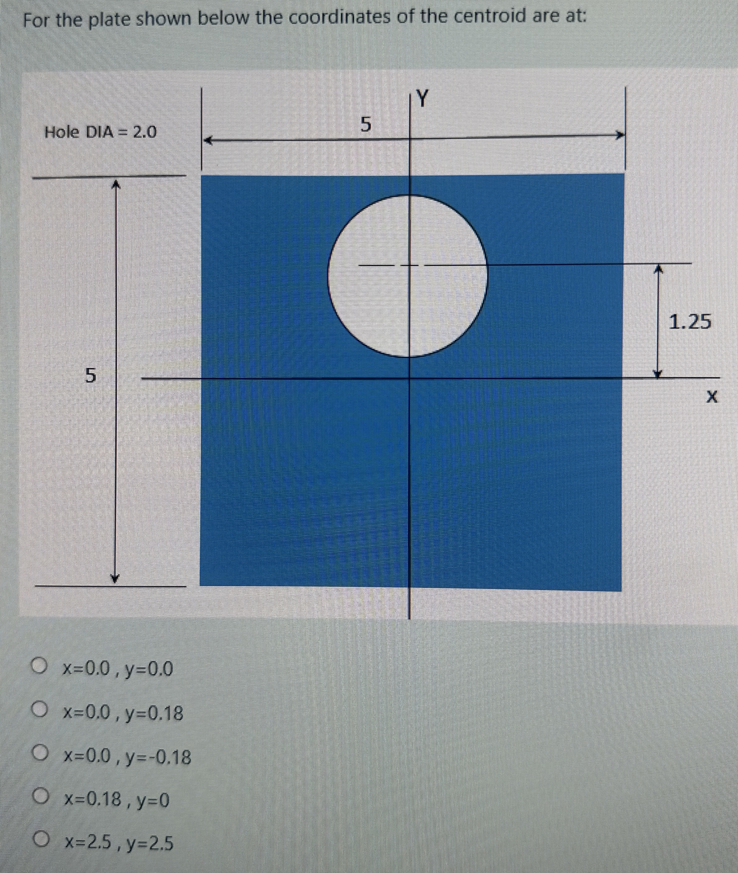 For the plate shown below the coordinates of the