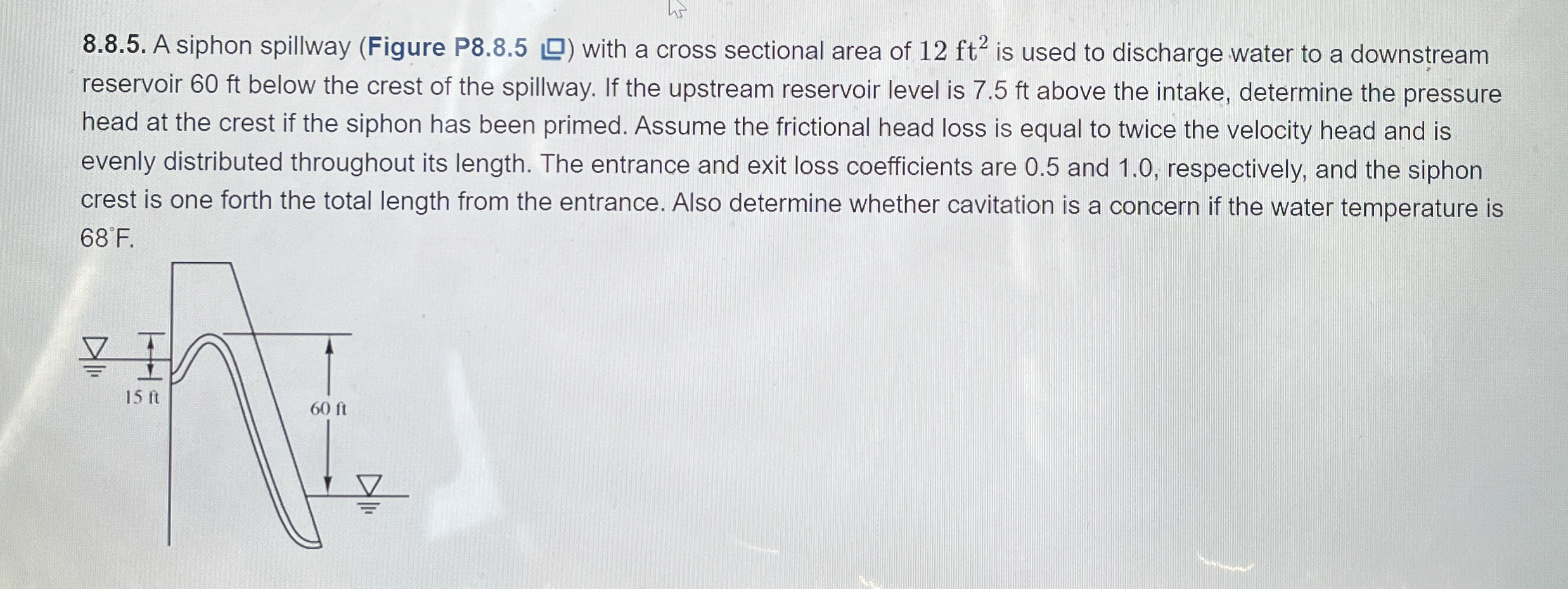 8 . 8 . 5 . A siphon spillway ( Figure P 8 . 8 .