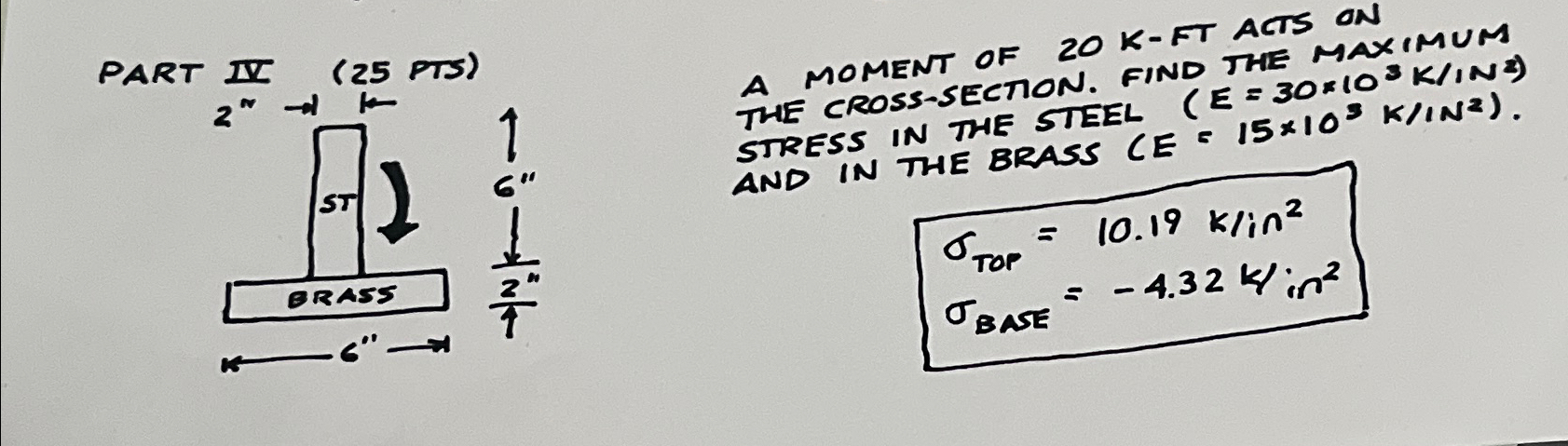 PART III ( 2 5 PTS ) A MOMENT OF 2 0 K - FT ACTS