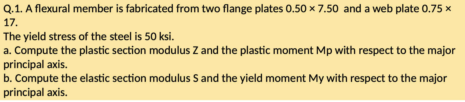 Q . 1 . A flexural member is fabricated from two