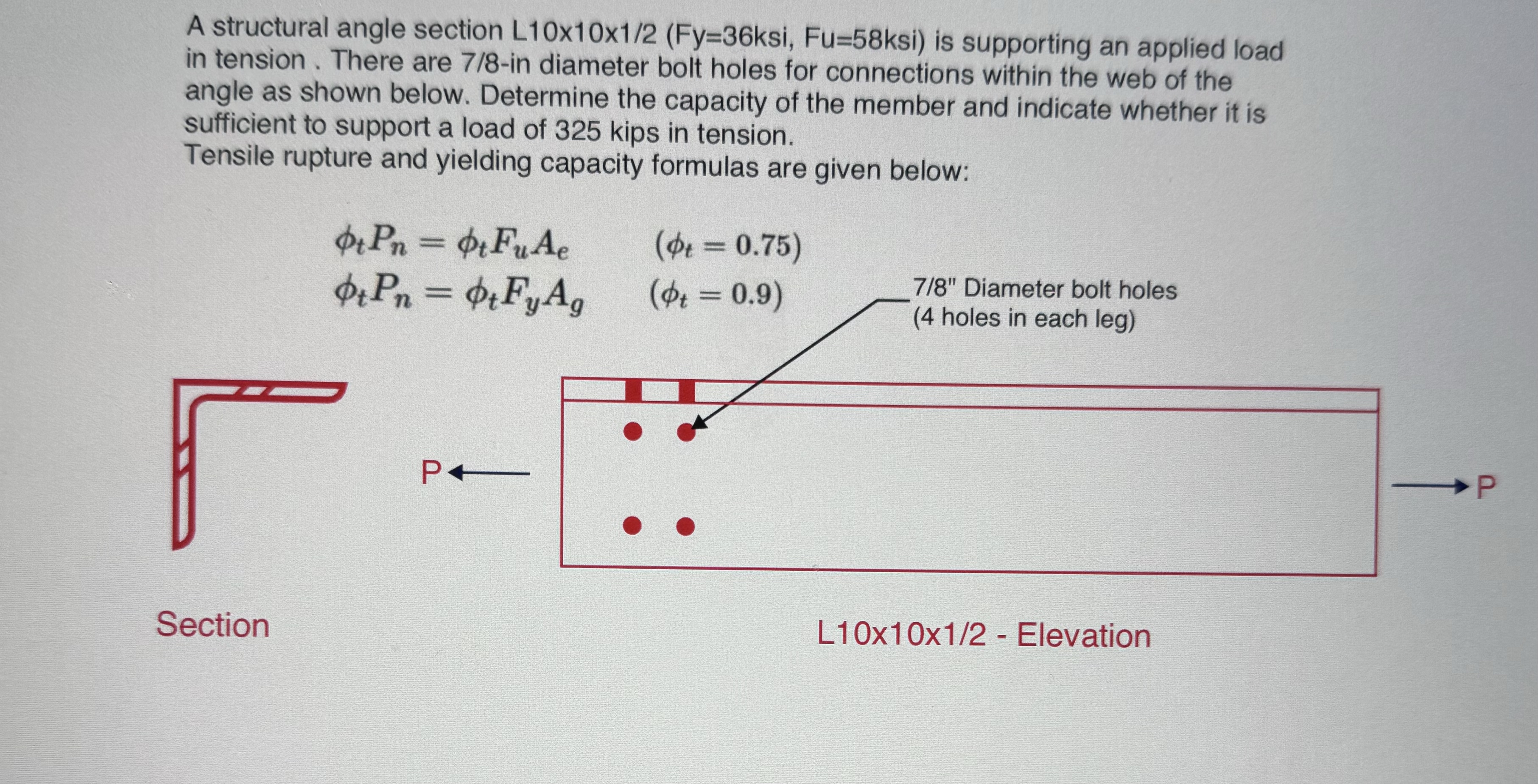 A structural angle section L 1 0 1 0 1 2 ( F y =