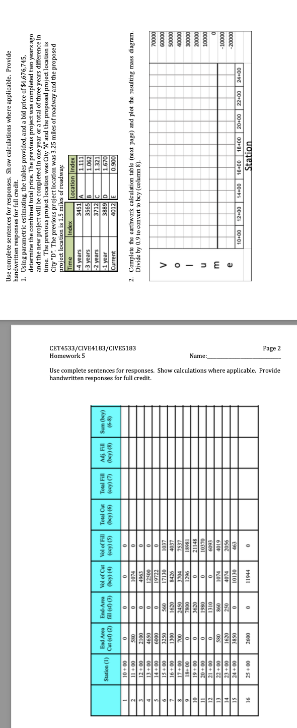 sentences for responses. Show calculations where