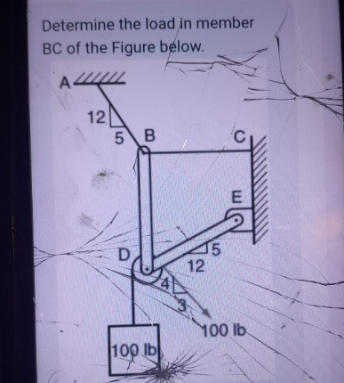 Determine the load in member B C of the Figure